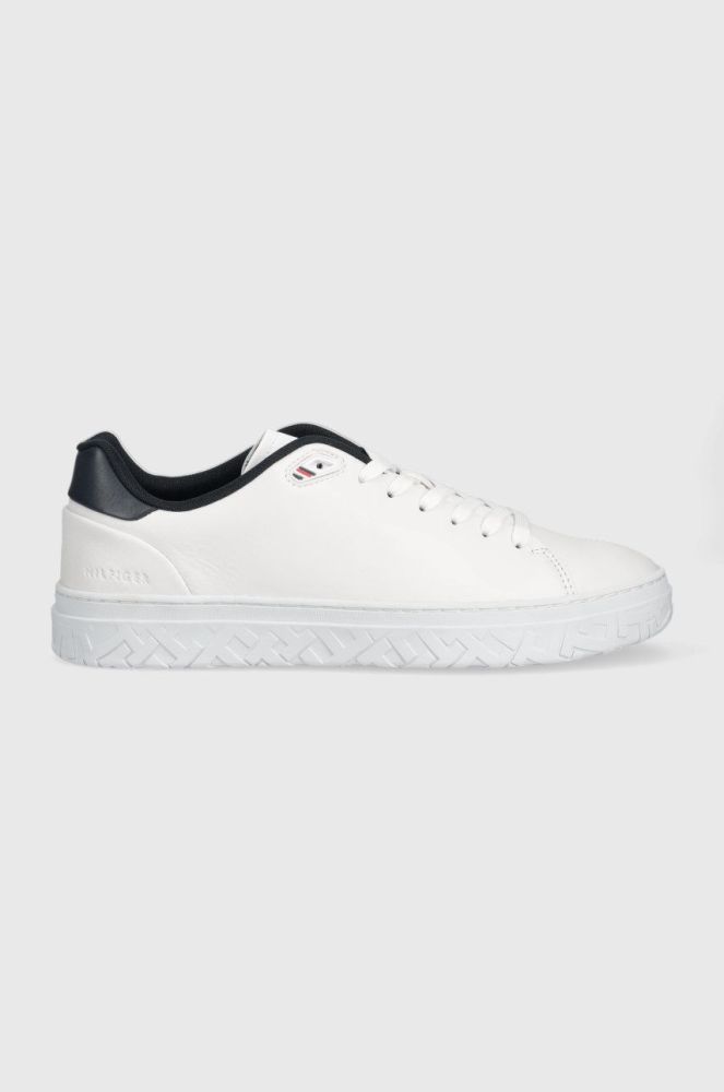 Шкіряні кросівки Tommy Hilfiger MODERN ICONIC COURT CUP LEATHER колір білий