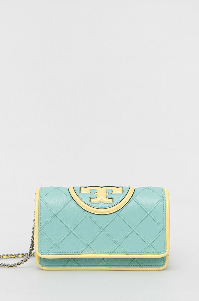 Шкіряна сумочка Tory Burch колір зелений (3019632)