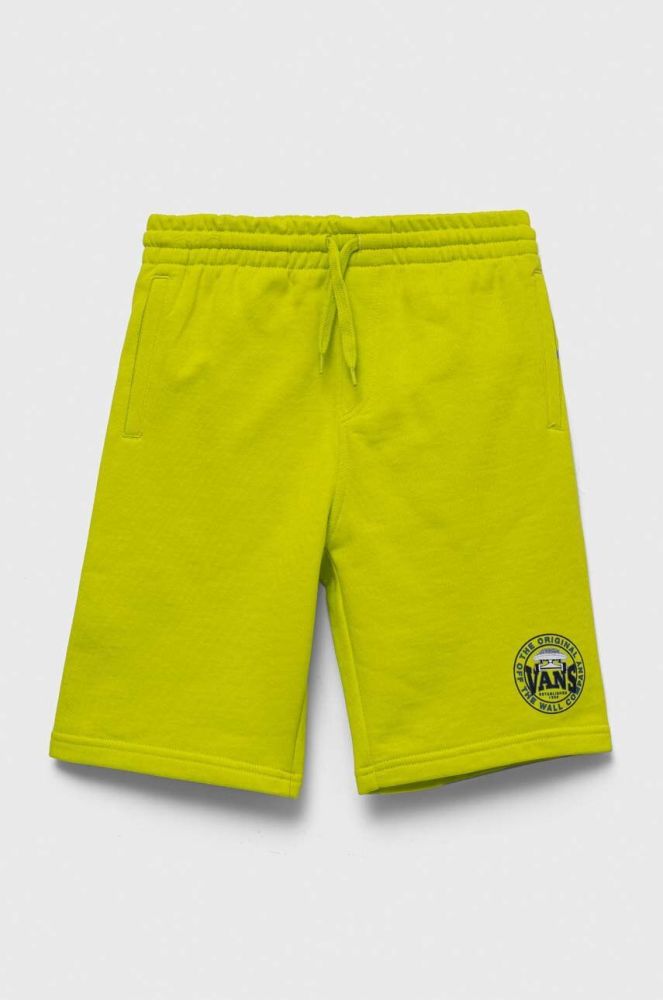 Дитячі бавовняні шорти Vans OFF THE WALL COMPANY FL EVENING PRIMROS колір зелений регульована талія