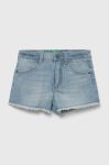 Дитячі джинсові шорти United Colors of Benetton однотонні регульована талія колір блакитний (3283000)
